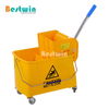 Hotel equipment plastic serving vehices Yellow cleaning trolley janitor cart with cover Service Cart