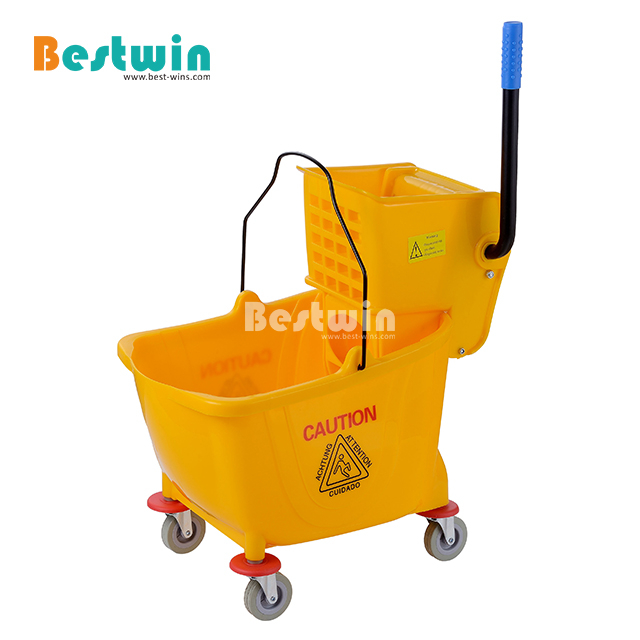 34L 46L Hotel equipment plastic serving vehices cleaning trolley janitor cart with cover