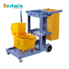 Hotel Equipment Plastic Serving Vehices Cleaning Trolley Janitor Cart with Cover