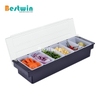 Bar 3/4/6 Compartment Hot Sale Fruit Plastic Condiment Containers box caddy