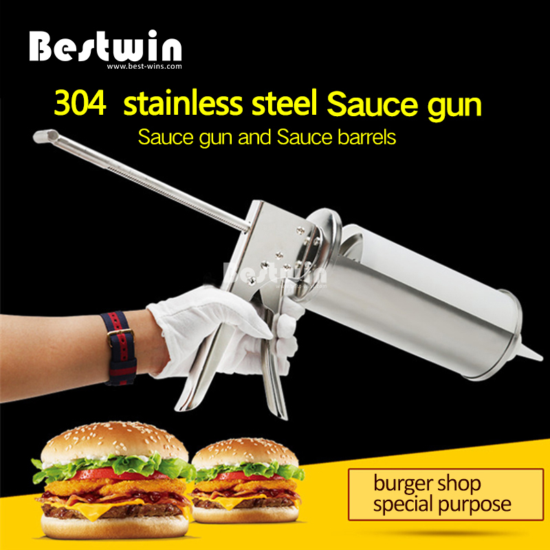 Fast Food Hot Dog Hamburger Stainless Steel Ketchup Bottle Tomato Chili Sauce Dispenser Gun